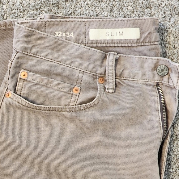 Men's Gap Slim Beige/Grey Jeans - 32x34 - Picture 2 of 5